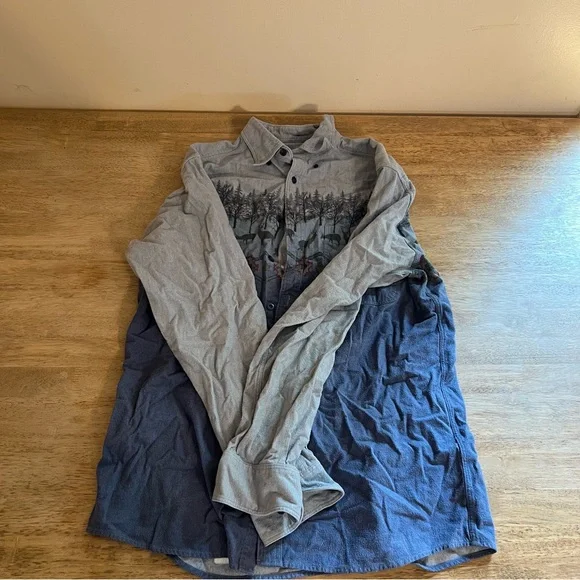 Cabela's Men's Chamois Southwestern Deer Long Sleeve Flannel Shirt  Large - Picture 2 of 4